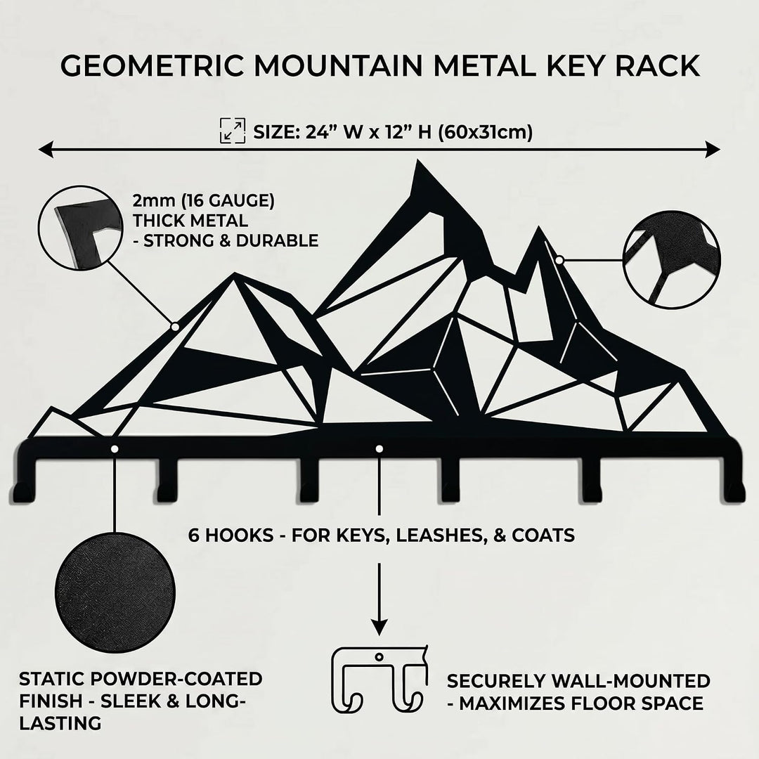Porte-Manteaux en Métal Mountain, Cintre Mural