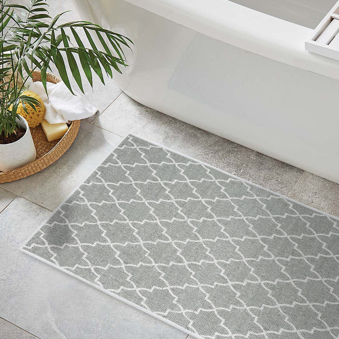 Geometric Design Multipurpose Floor Mat | 24"x44" | Gray
