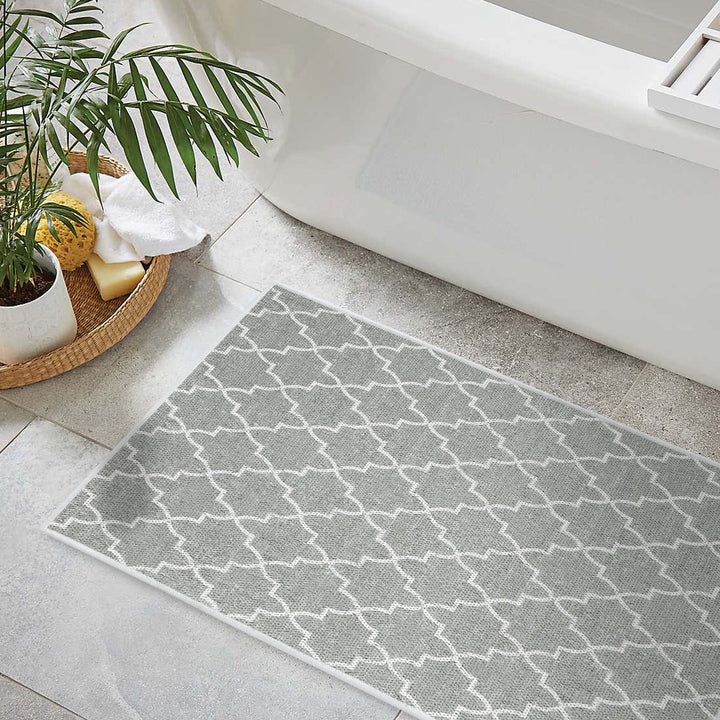 Geometric Design Multipurpose Floor Mat | 24"x44" | Gray