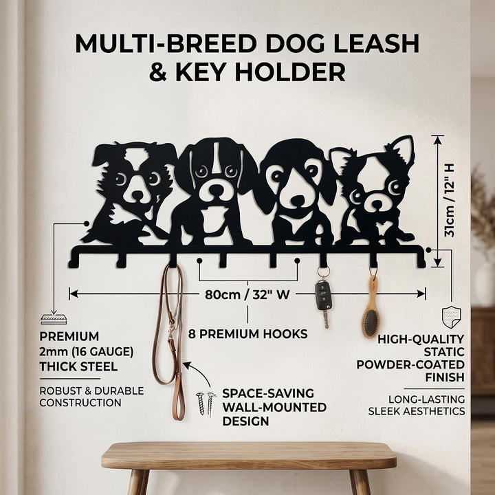 Dogs Metal Coat Rack, Wall Mount Hanger