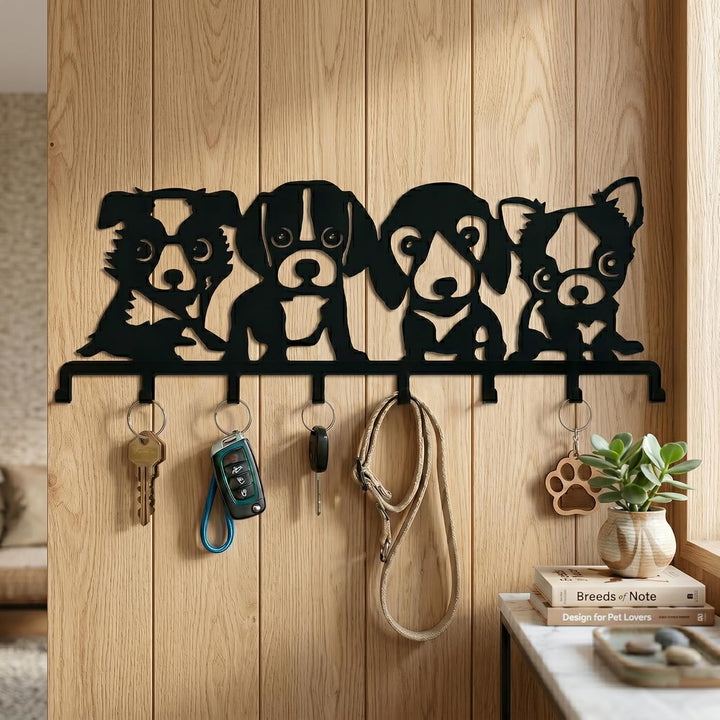 Dogs Metal Coat Rack, Wall Mount Hanger