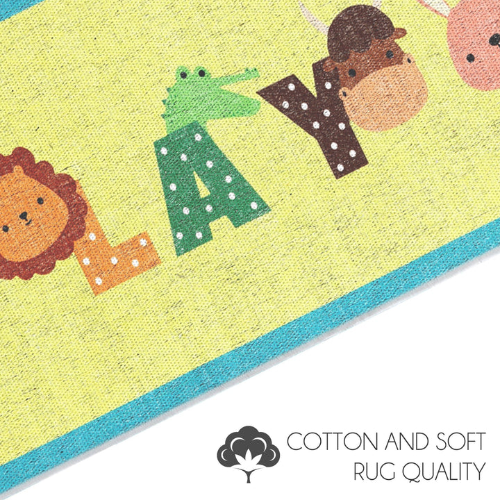 Low Pile- Non-Slip- Educational Kids Rug for Playroom |Playroom Pattern |20 x 59 Inches