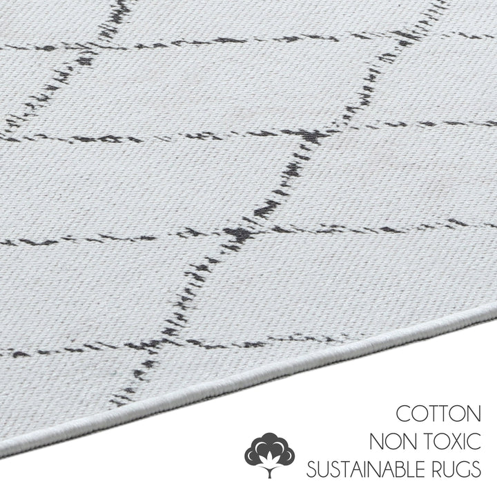 Moroccan Trellis Design Multipurpose Floor Mat | 20"x31" | Ivory