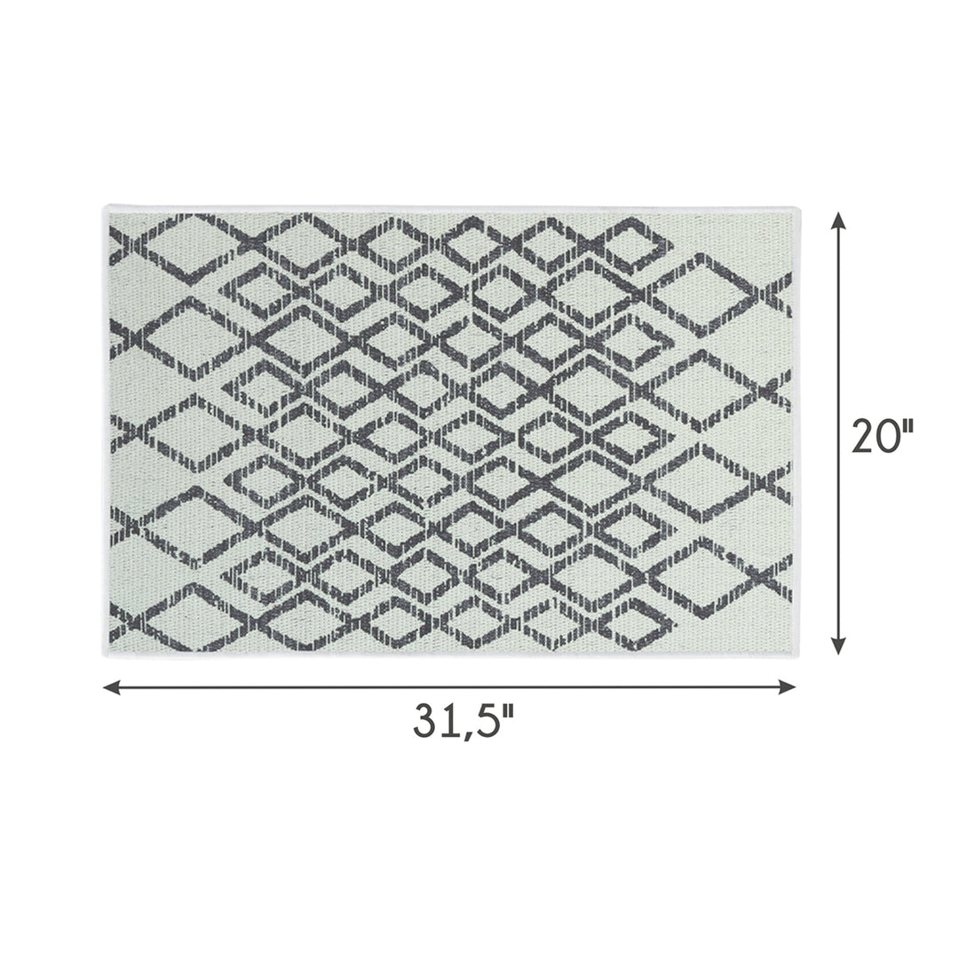 Geometric Diamond Design Multipurpose Floor Mat | 20"x31" | Ivory
