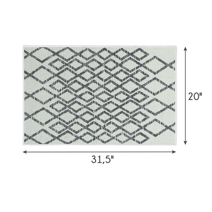 Geometric Diamond Design Multipurpose Floor Mat | 20"x31" | Ivory