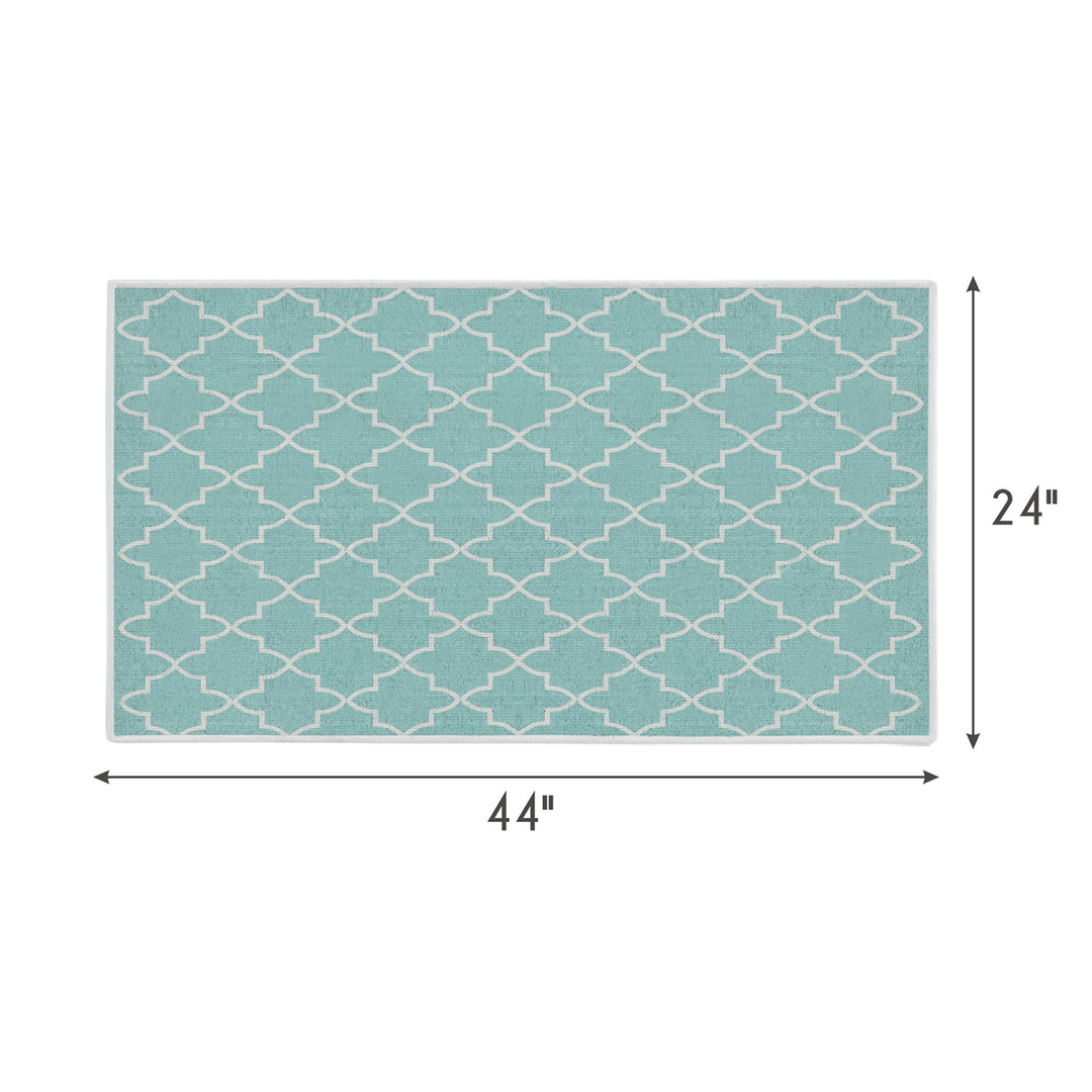 Geometric Design Multipurpose Floor Mat | 24"x44" | Turquoise