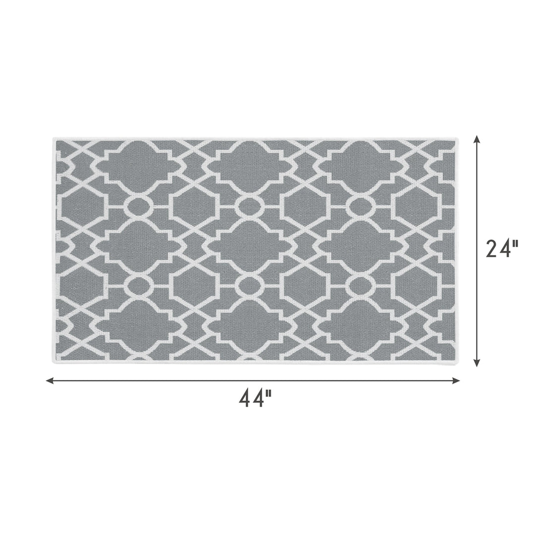 Geometric Graphic Design Multipurpose Floor Mat | 24"x44" | Gray