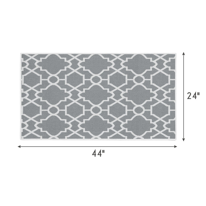 Geometric Graphic Design Multipurpose Floor Mat | 24"x44" | Gray