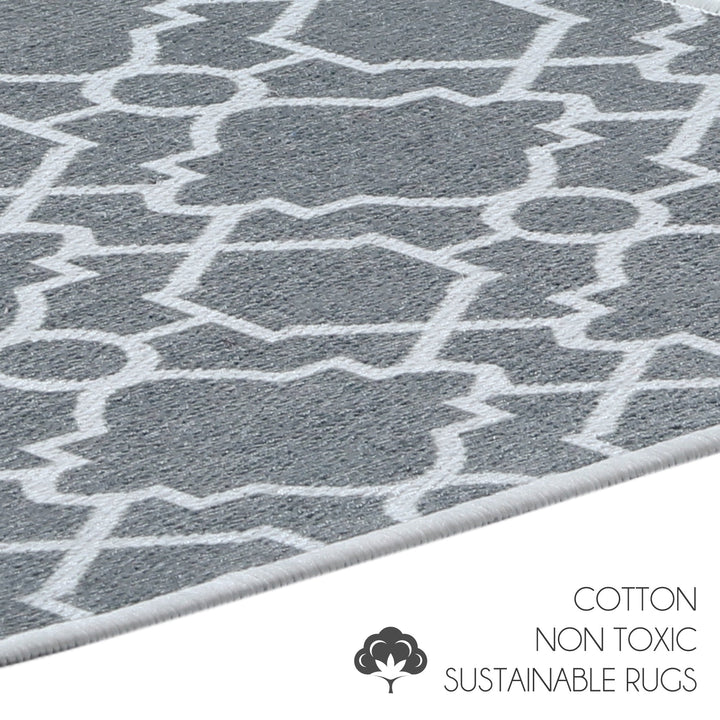 Geometric Graphic Design Multipurpose Floor Mat | 20"x31" | Gray