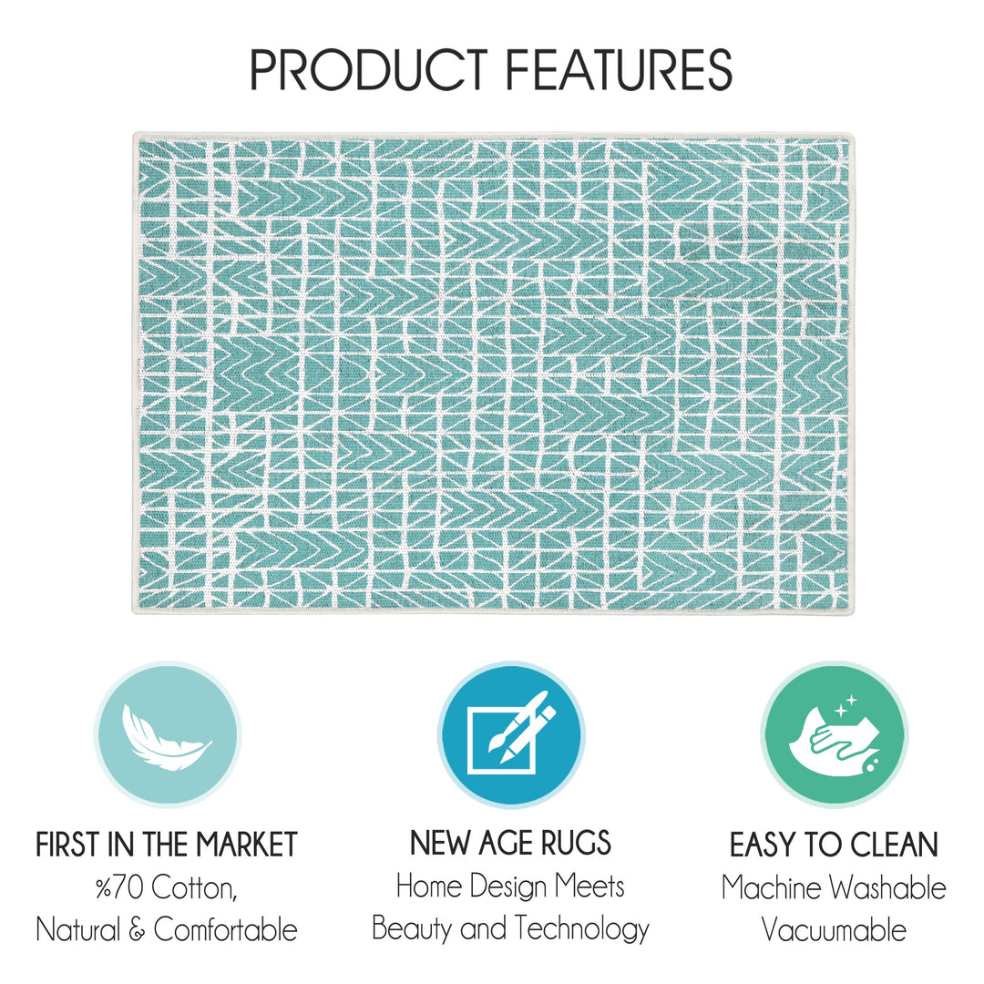 Sussexhome Hudson Collection 2 x 3 Foot Heavy Duty Low Pile  Landing Rug Runner