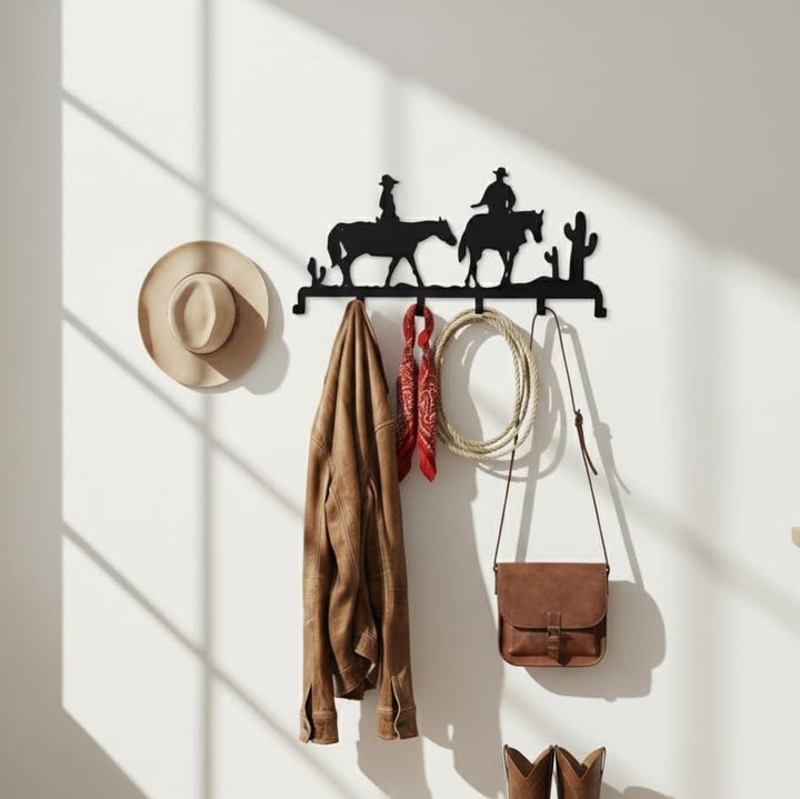Porte-Manteau Métallique Cowboy, Cintre Mural