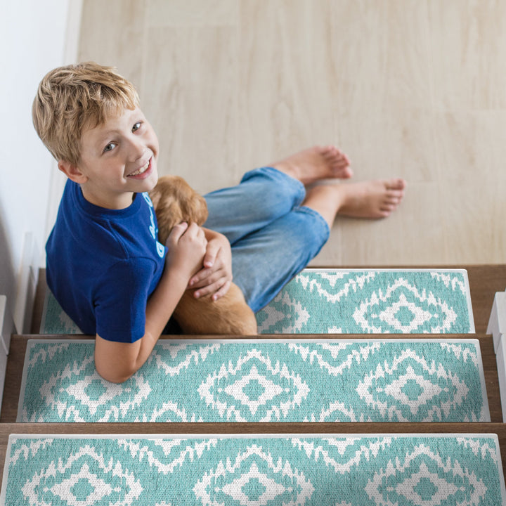 New Age Tetra One Color Design 9" X 28" Stair Treads