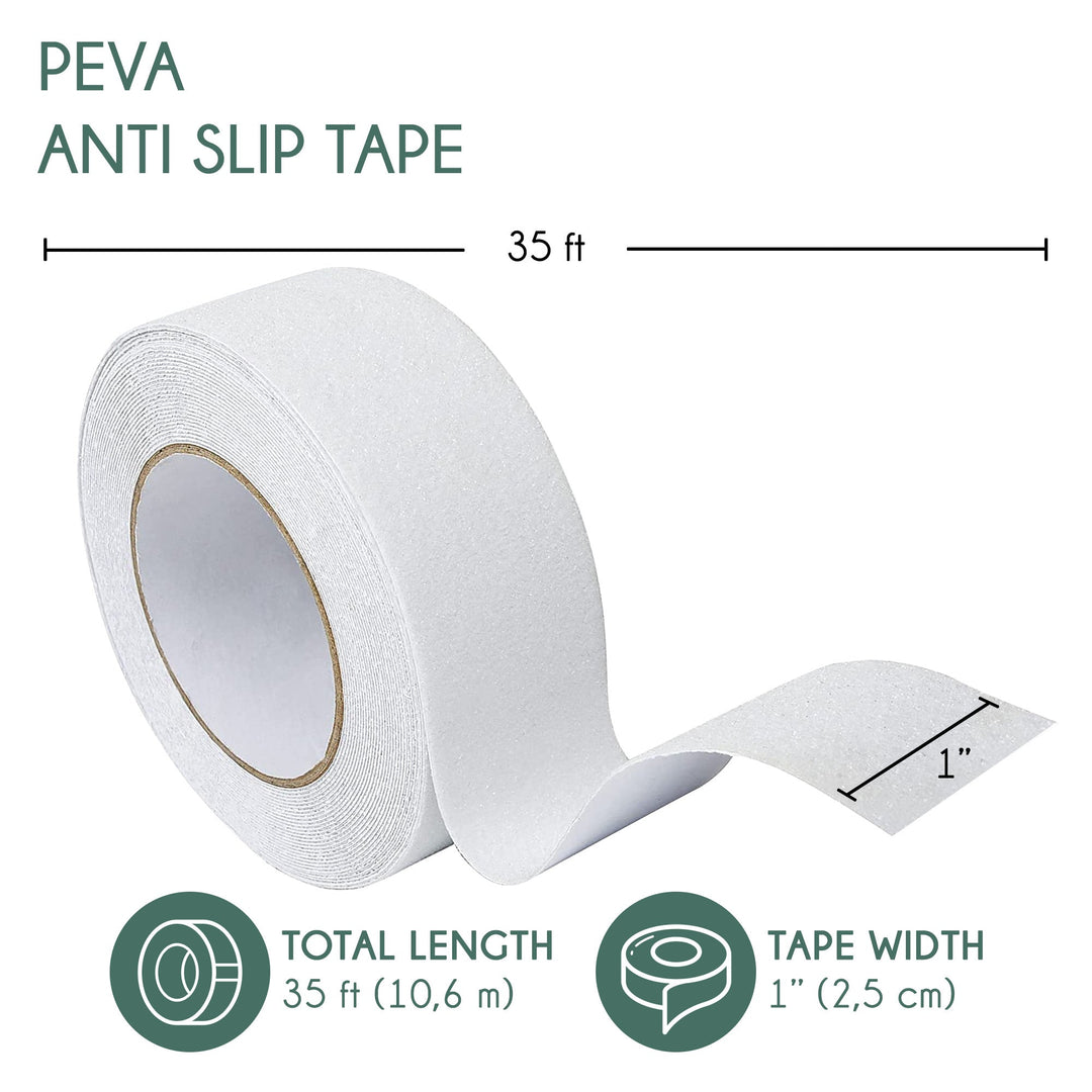 Non-Slip Grip Tape - Waterproof Non-Skid Adhesive Tape For Stairs - 1"X35' Roll, Clear