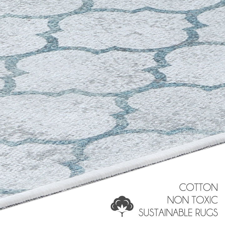 Geometric Design Multipurpose Floor Mat | 20"x31" | Gray&Teal