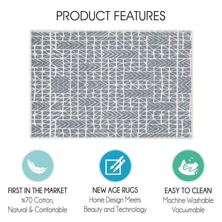 Sussexhome Hudson Collection 2 x 3 Foot Heavy Duty Low Pile  Landing Rug Runner