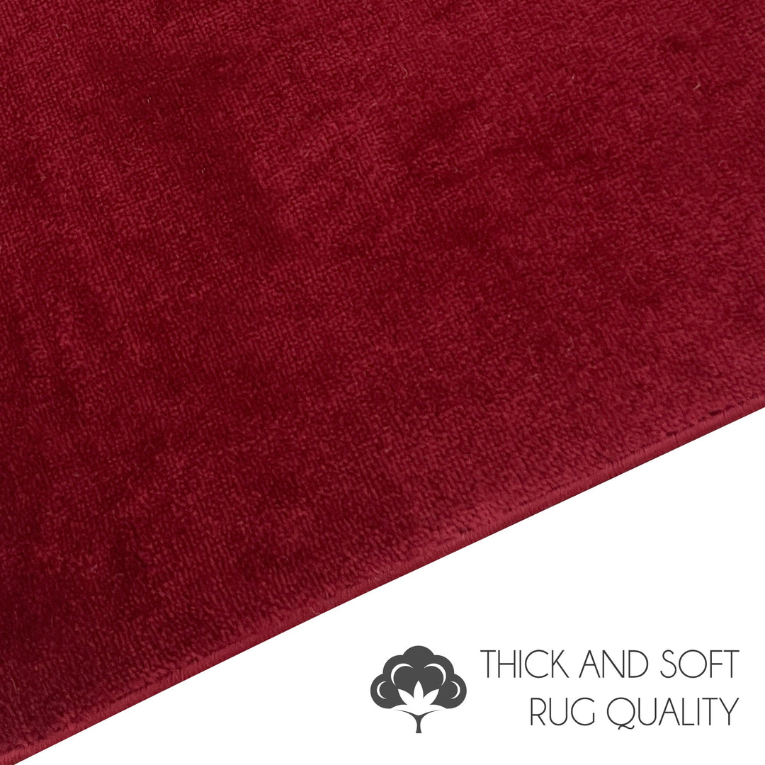 Sussex Home, Landing Rug, Slip Resistant Indoor Carpets Includes Adhesive Tape  2' x 3'-Solid Collection |Red
