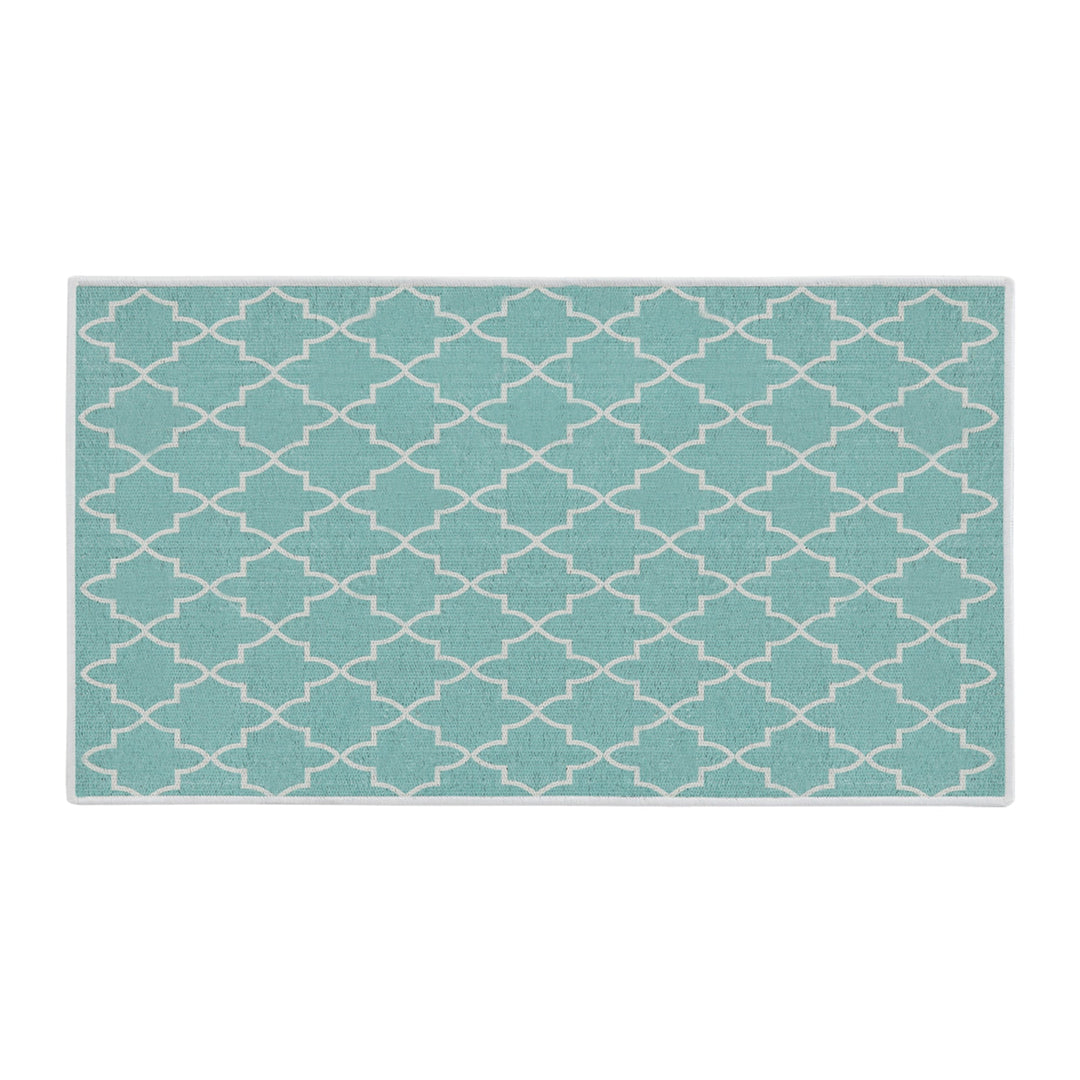 Geometric Design Multipurpose Floor Mat | 24"x44" | Turquoise