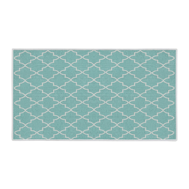 Geometric Design Multipurpose Floor Mat | 24"x44" | Turquoise
