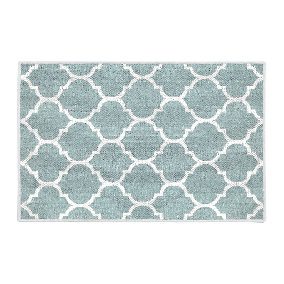 Geometric Design Multipurpose Floor Mat | 20"x31" | Light Teal