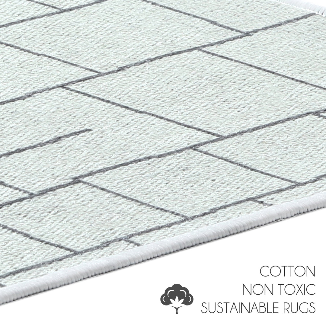 Grid Design Multipurpose Floor Mat | 24"x44" | Ivory
