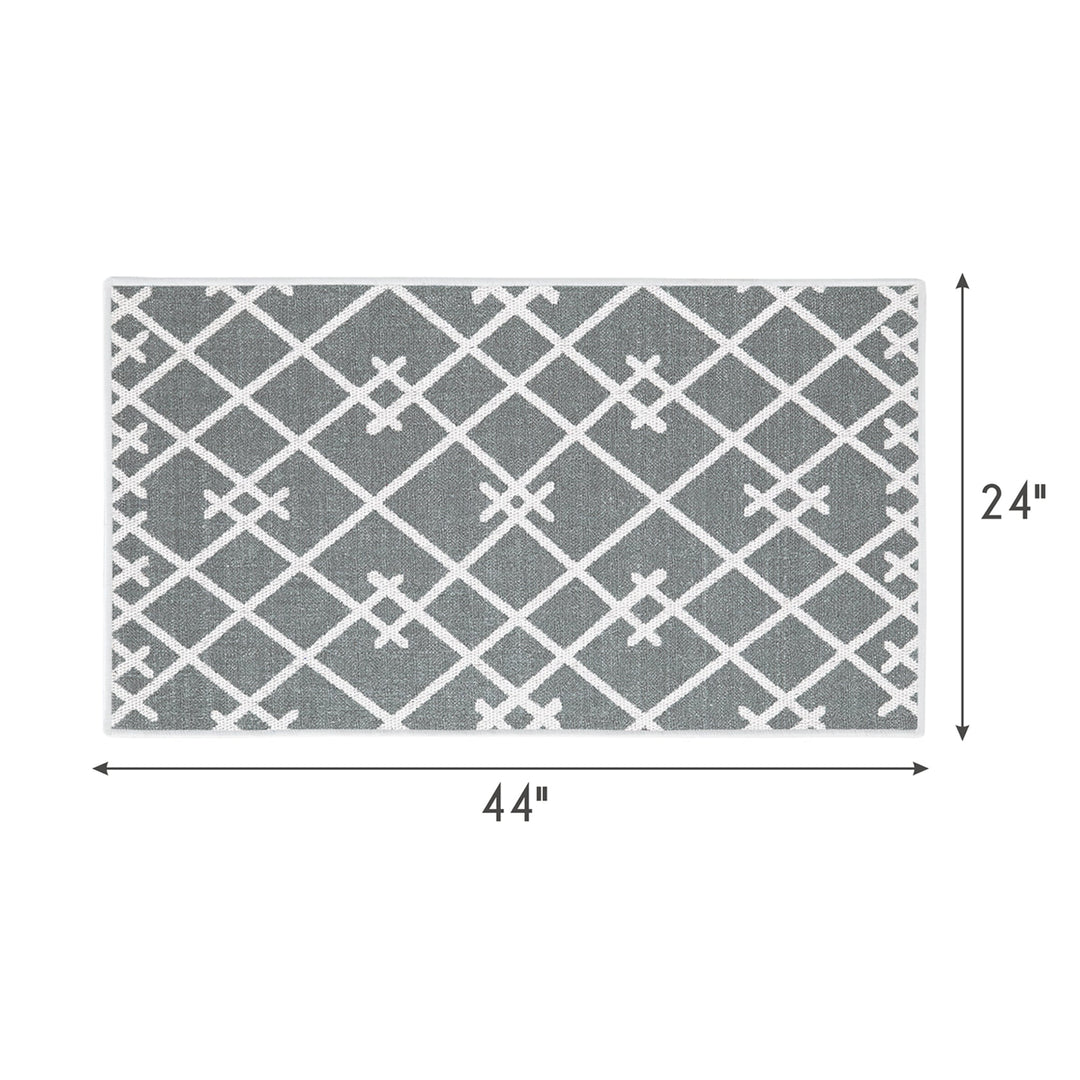 Geometric Design Multipurpose Floor Mat | 24"x44"" | Gray