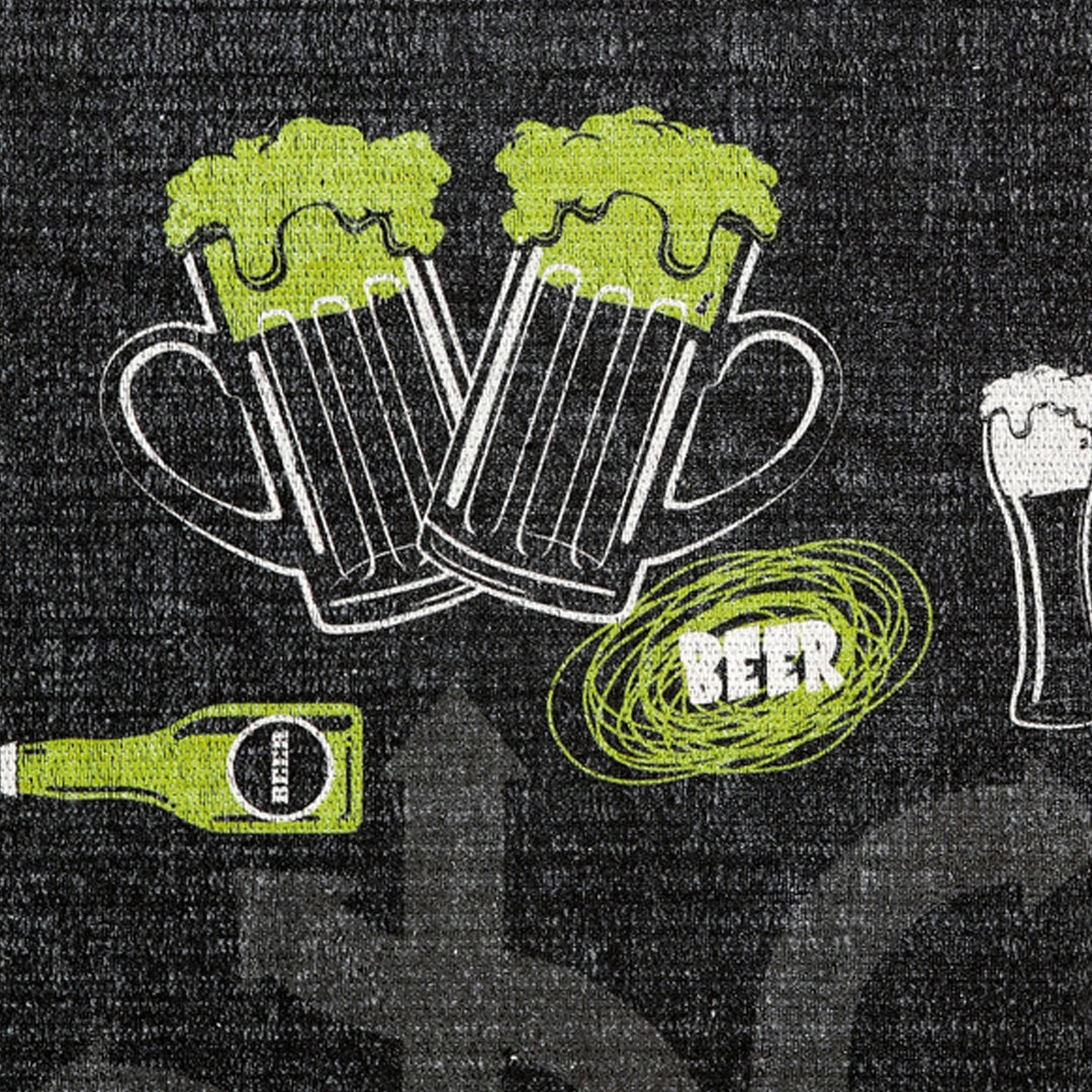 SussexHome Non Skid Washable Beer Bar Decorative Floor Rug 20" x 59" | Black&Green