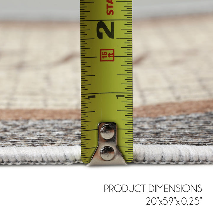 Non Skid Washable Laundry Room Rug Runner - 20" x 59" | Gray&Brown