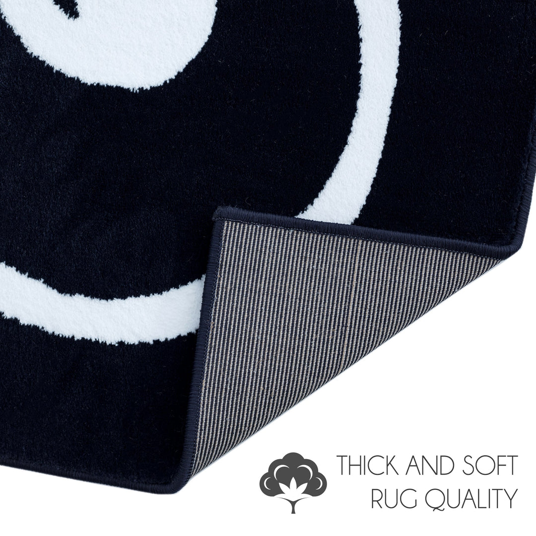 Sussex Home, Landing Rug, Slip Resistant Indoor Carpets Includes Adhesive Tape  2' x 3'-Floral Collection |Navy&White