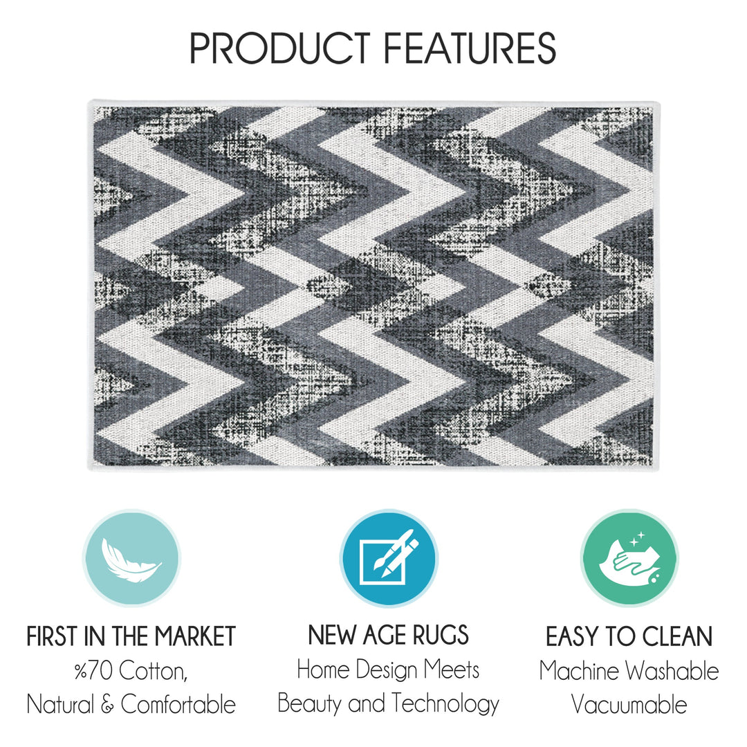 Chevron Design Multipurpose Floor Mat | 20"x31" | Gray