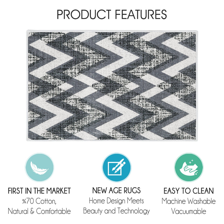 Chevron Design Multipurpose Floor Mat | 20"x31" | Gray
