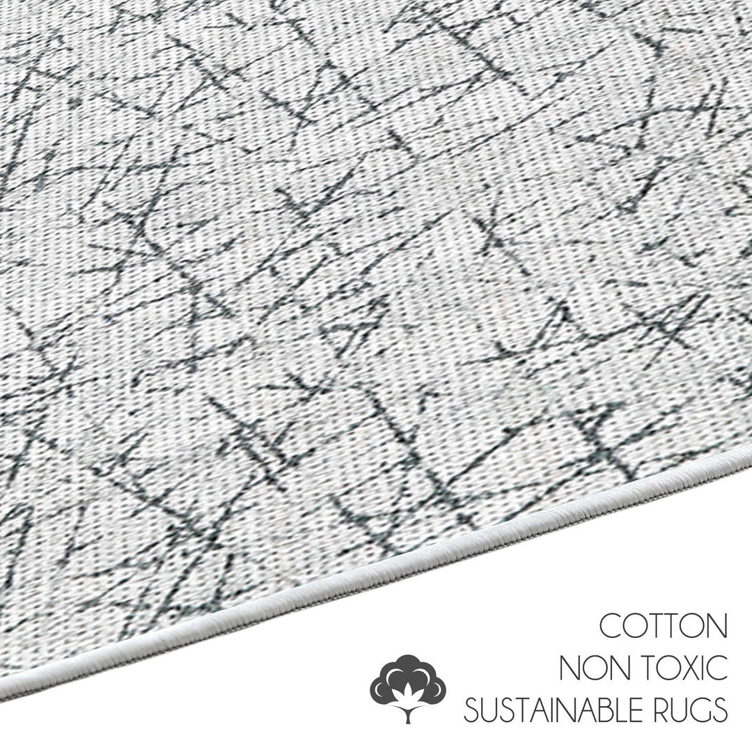 Geometric Design Multipurpose Floor Mat | 24"x44" | White