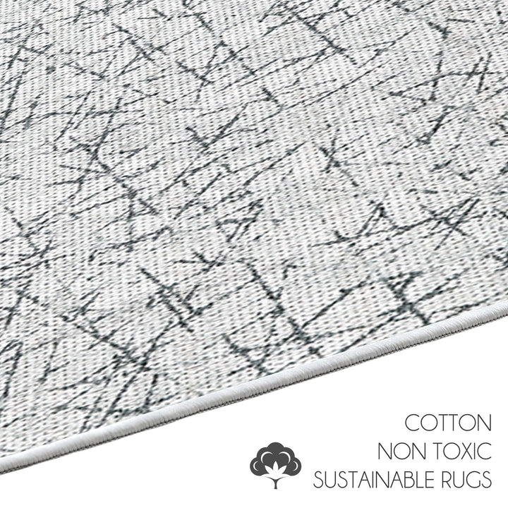 Geometric Design Multipurpose Floor Mat | 24"x44" | White