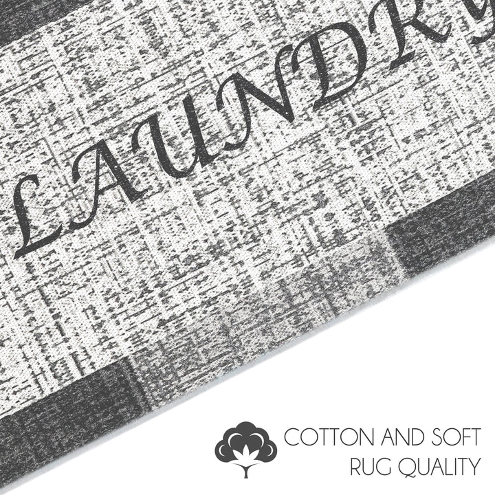 Non Skid Washable Laundry Room Rug Runner-20" x 59"| Gray&White
