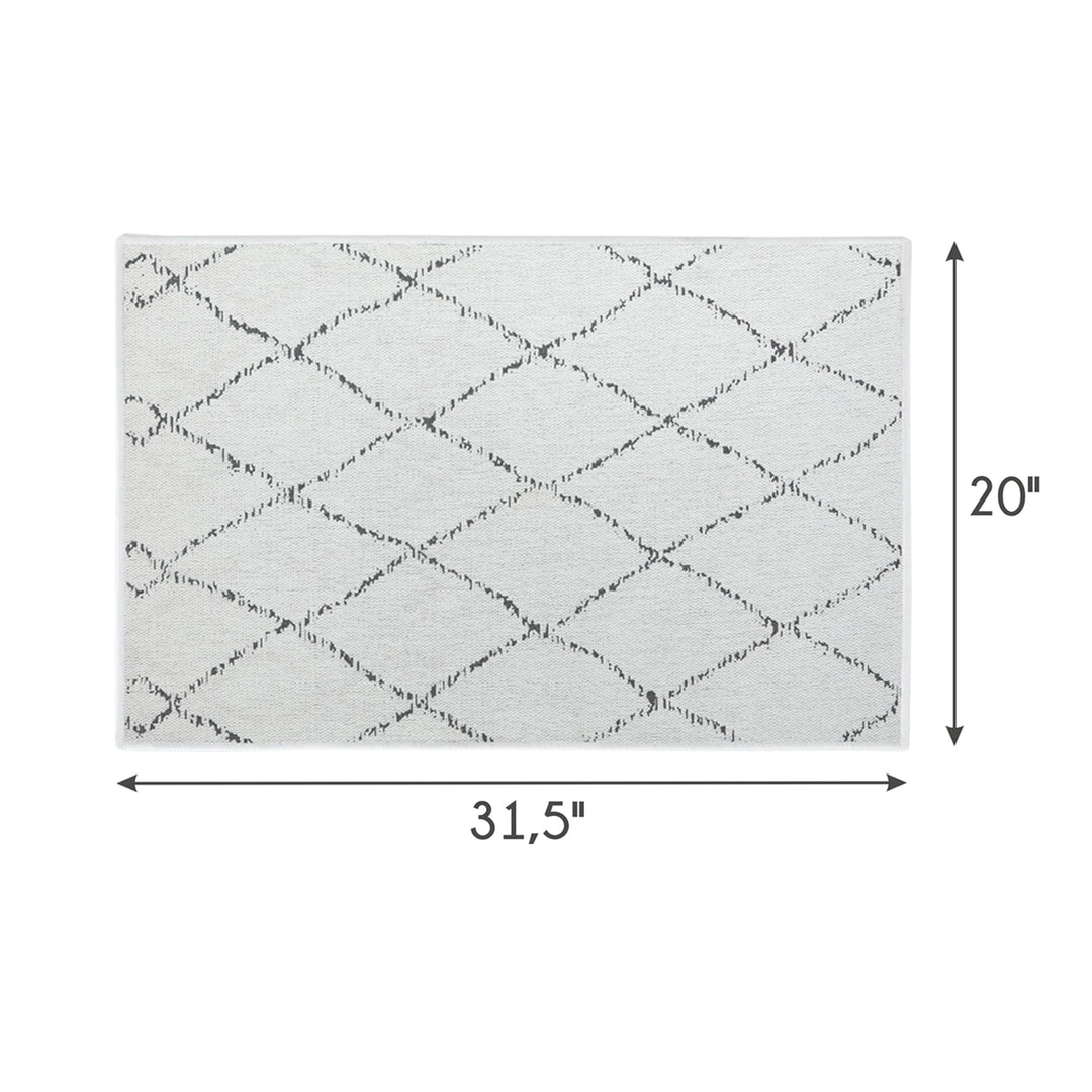 Moroccan Trellis Design Multipurpose Floor Mat | 20"x31" | Ivory