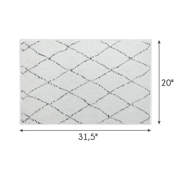 Moroccan Trellis Design Multipurpose Floor Mat | 20"x31" | Ivory