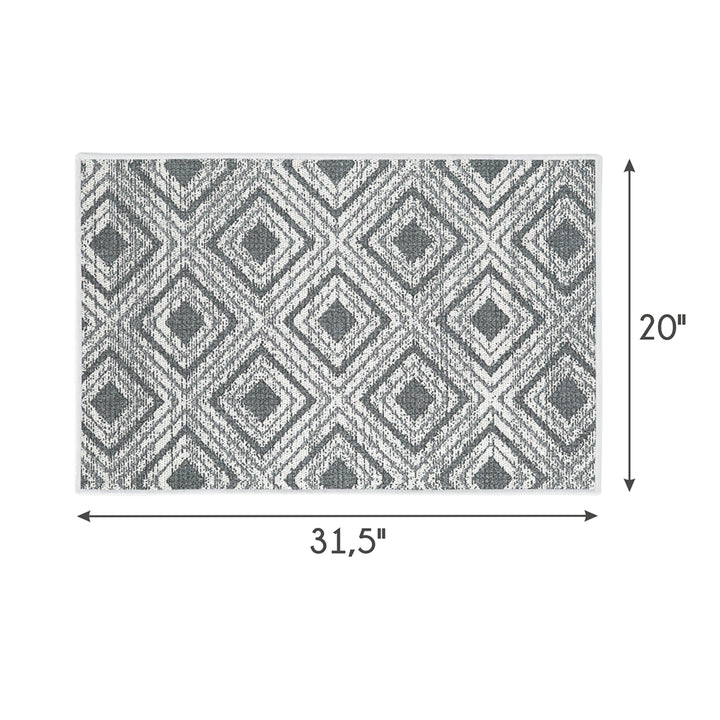 Geometric Design Multipurpose Floor Mat | 20"x31" | Gray2