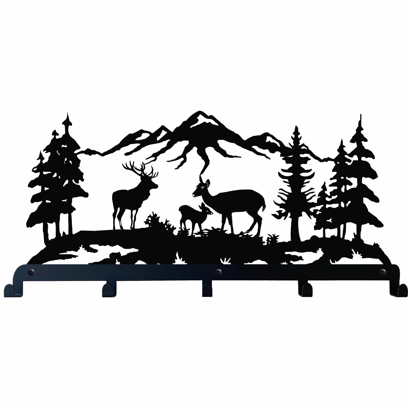 Deer Family Metal Coat Rack, Wall Mount Hanger