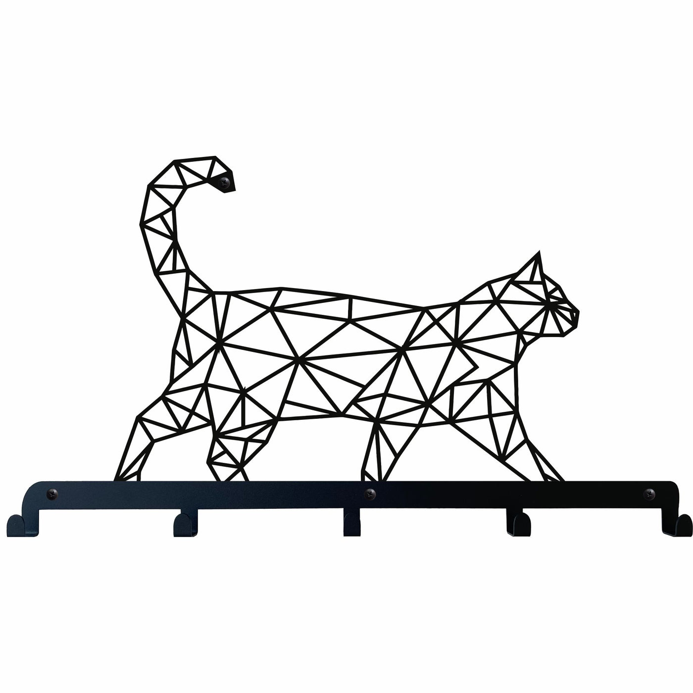 Geometric Cat Metal Coat Rack, Wall Mount Hanger