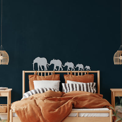 Famille de Grands Eléphants Art Mural en Métal