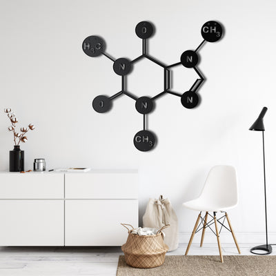 Koffein-Molekül Metall Wandkunst