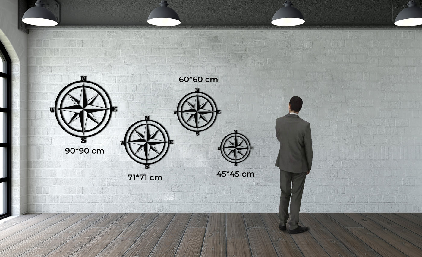 Compass Monogram Metal Wall Art