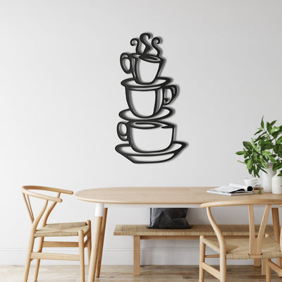 Kaffeetassen Metall Wandkunst
