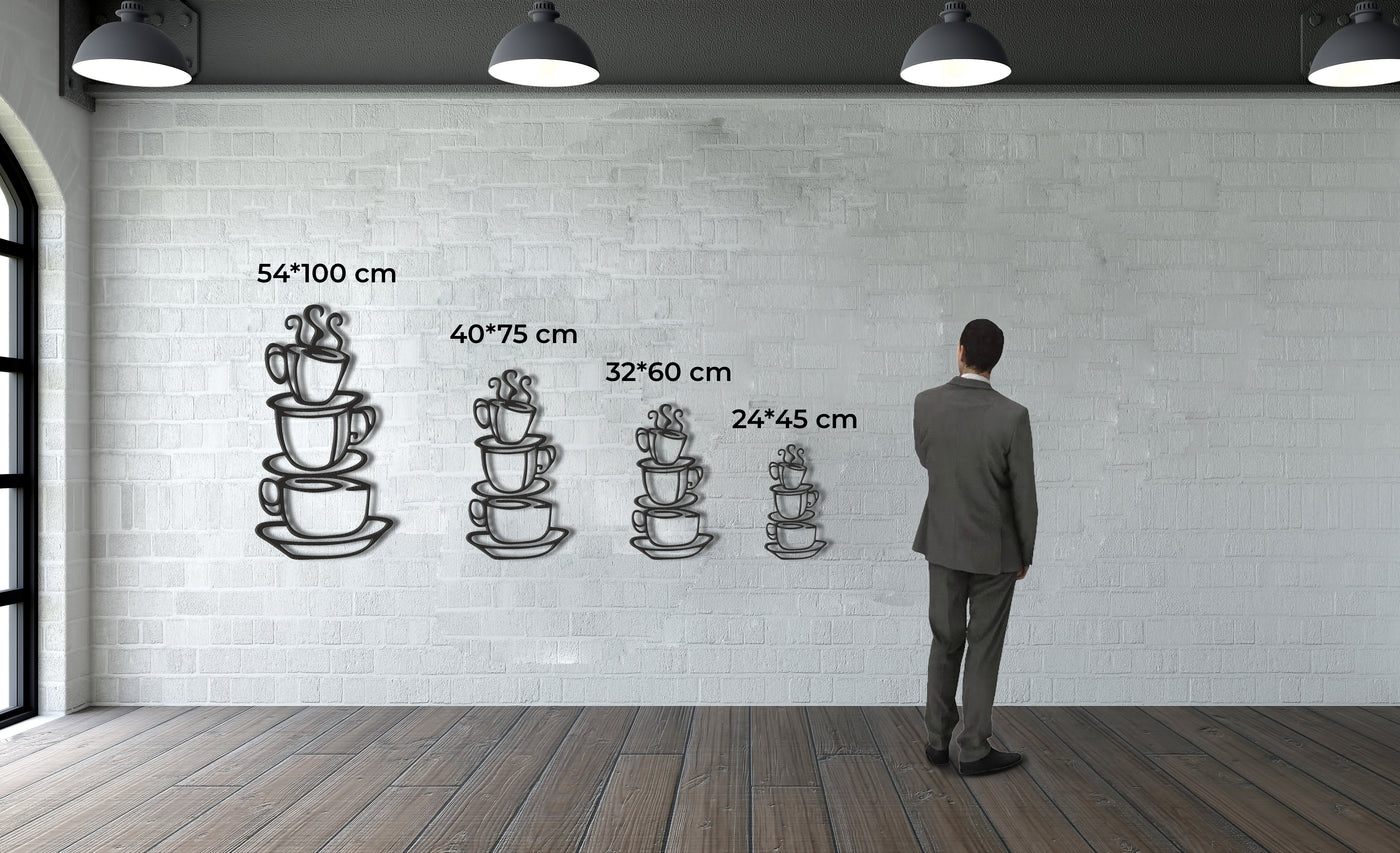 Coffee Cups Metal Wall Art