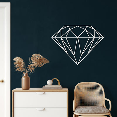 Art Mural Métallique Diamant Géométrique