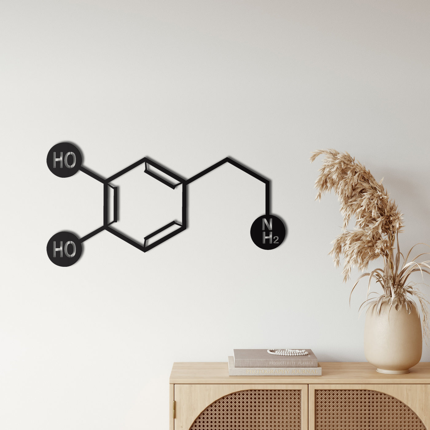 Molécule de Dopamine Art Mural en Métal