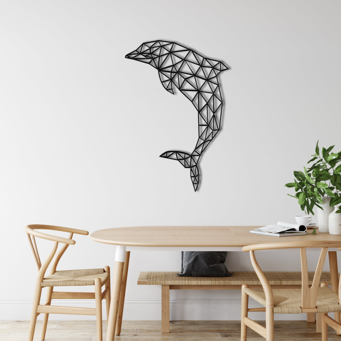 Geometric Dolphin Metal Wall Art