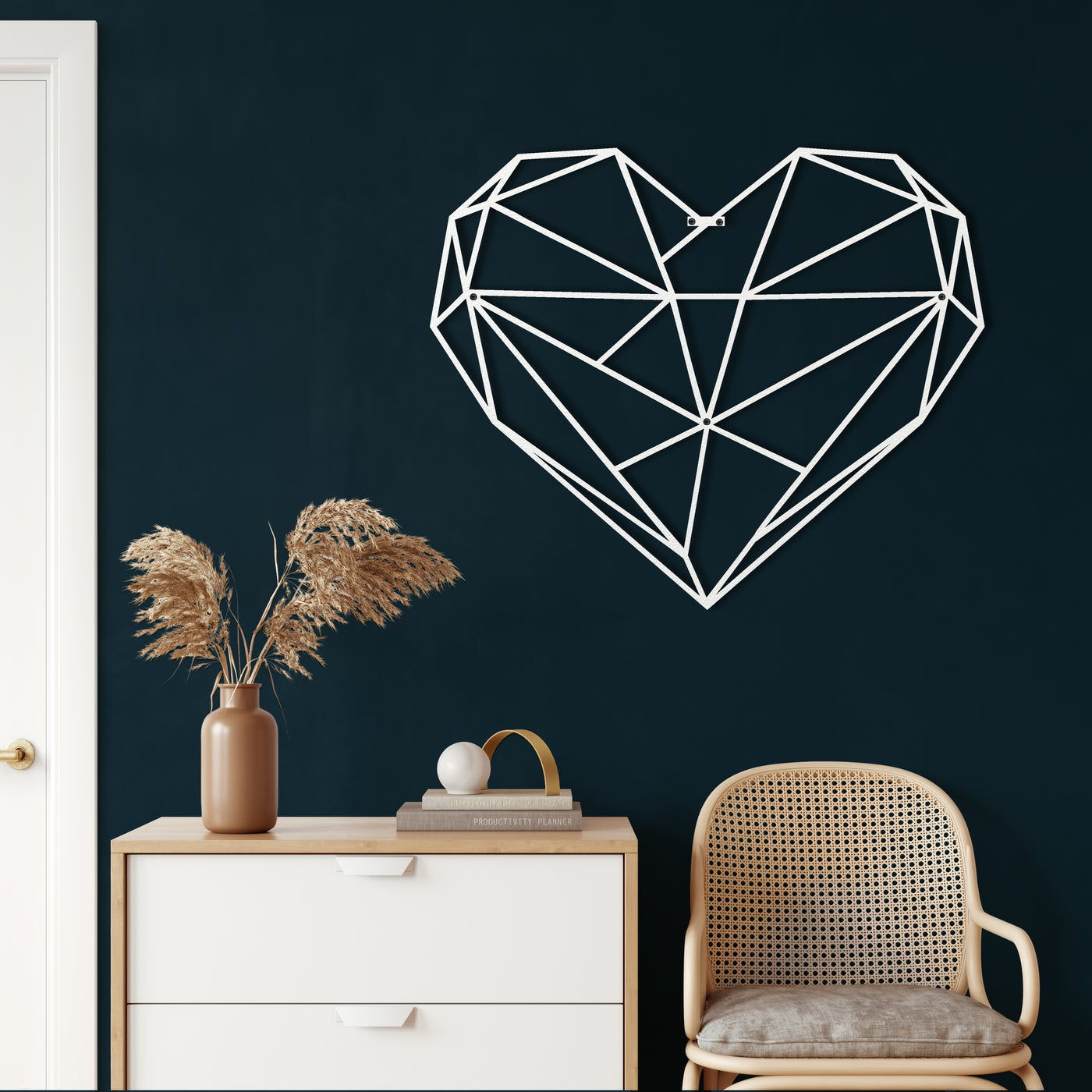 Geometric Heart Metal Wall Art