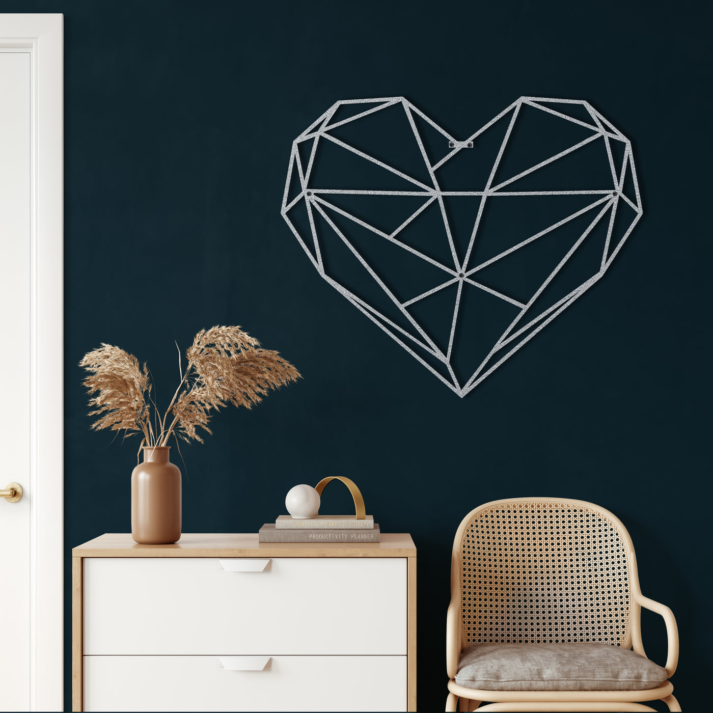 Geometric Heart Metal Wall Art