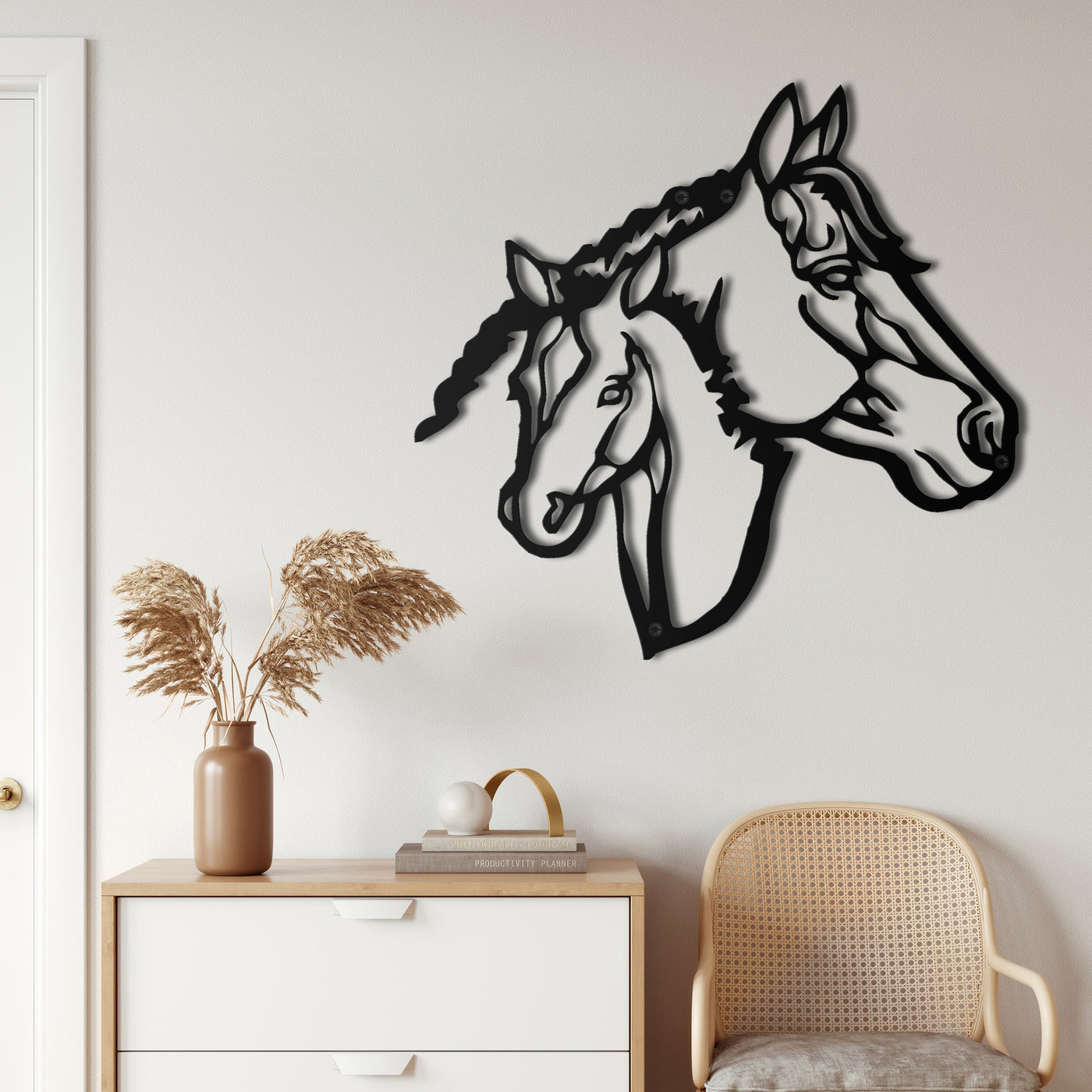 Pferdekopf Metall Wandkunst