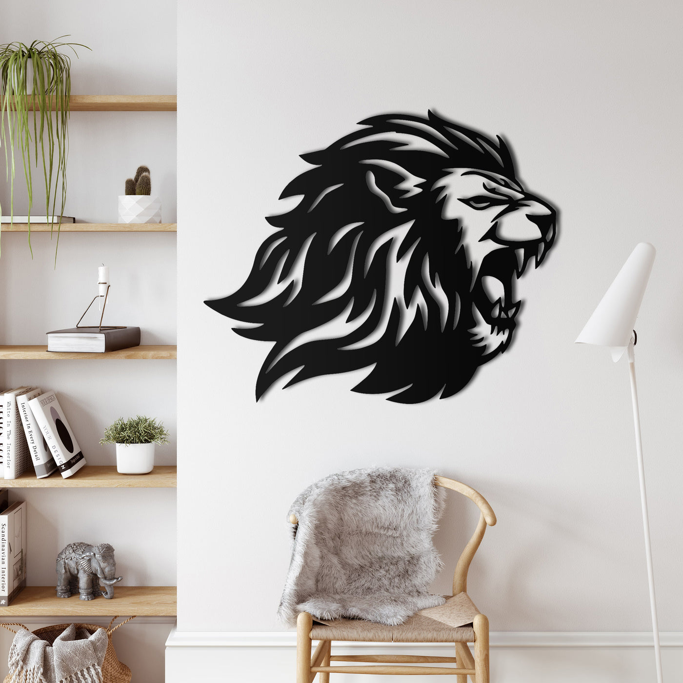 Löwenkopf Metall Wandkunst